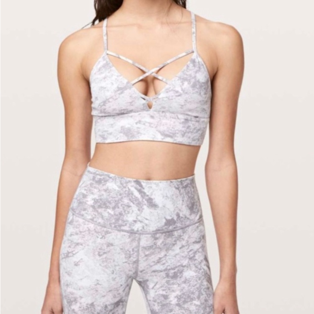 Lululemon Expand Your Limits Bra Washed Marble Alpine White Silverscreen